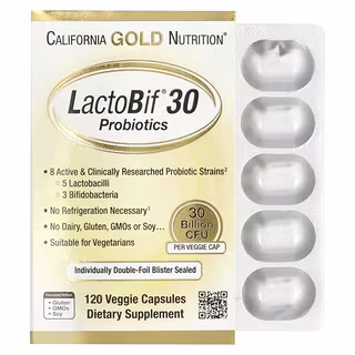 California Gold Nutrition, LactoBif® 30 Probiotics, 30 Billion CFU, 120 Veggie Capsules