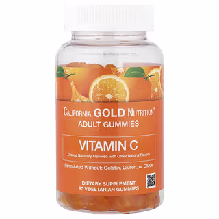 California Gold Nutrition, Vitamin C Gummies with Vitamin A from 100% Beta-Carotene, 90 Vegetarian Gummies